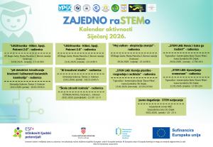 “Zajedno raSTEMo” –   Kalendar aktivnosti za siječanj 2026.