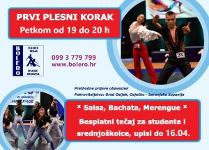 PRVI PLESNI KORAK – besplatne plesne radionice karipskih plesova (Salsa, Bachata i Merengue) za studente i srednjoškolce